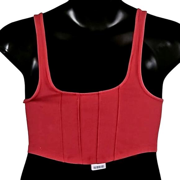 Urban Outfitters Women's Corset-Inspired Crop Top - Size Large, Mauve, NWT - Picture 4 of 5
